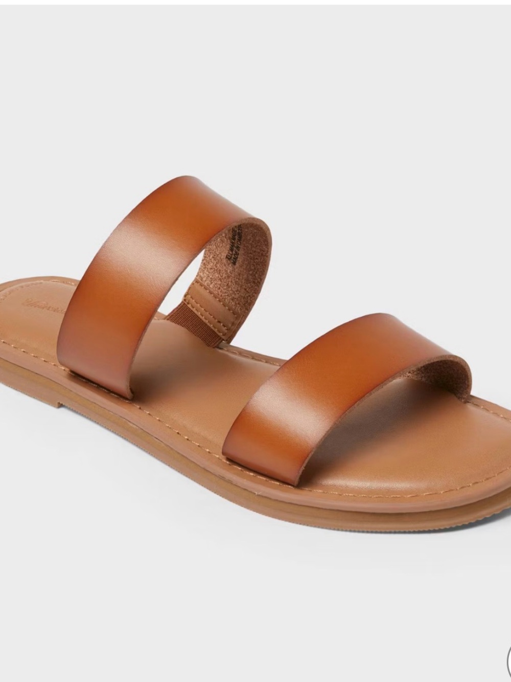 Universal Thread Cognac Double-Strap Slide Sandals